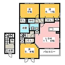 エターナルタウン　Ｂ棟  ｜ 岐阜県大垣市鶴見町（賃貸アパート3LDK・2階・73.55㎡） その2