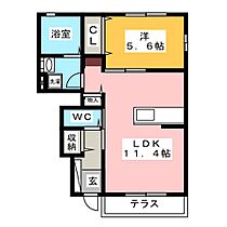 アドニス  ｜ 岐阜県大垣市南切石町１丁目（賃貸アパート1LDK・1階・41.61㎡） その2