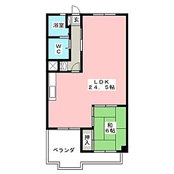 緑園サンコーポ 1LDKの間取図画像
