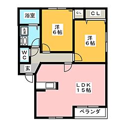 パークメゾン曽根2 2LDKの間取図画像