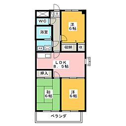 グリーンモア楠 3LDKの間取図画像