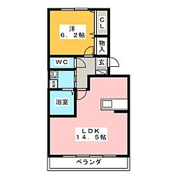 ラフィーネ・デュオ 1LDKの間取図画像