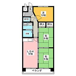 パークサイドHONDA 3DKの間取図画像