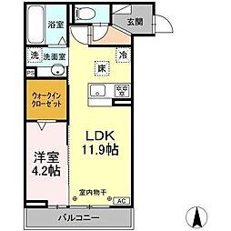 D-ROOM南高橋町EAST 1LDKの間取図画像