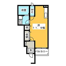 フォース・フィールド 1Kの間取図画像