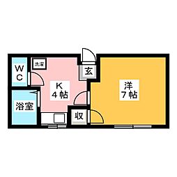 メゾンイワタ 1Kの間取図画像