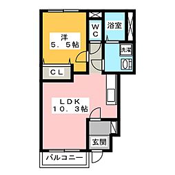 スターテラス四季 1LDKの間取図画像