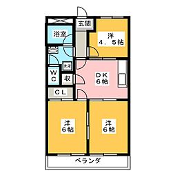 エメラルド・77 3DKの間取図画像