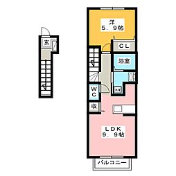 グランドエイト・ケイ 1LDKの間取図画像