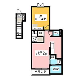 ラフレシールB 1LDKの間取図画像