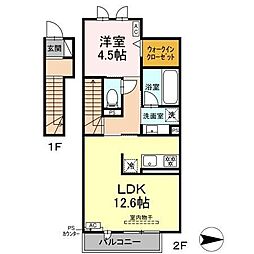 Cozy space 1LDKの間取図画像