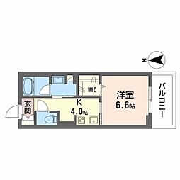シャーメゾン大垣郭町 1Kの間取図画像