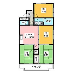 ルミエール若森2 4LDKの間取図画像