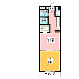 ディアコート新田 1LDKの間取図画像