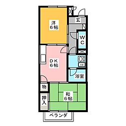 ハウスロイヤルA 2DKの間取図画像