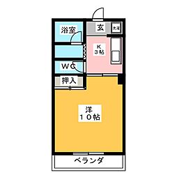 サンライト北島 1Kの間取図画像