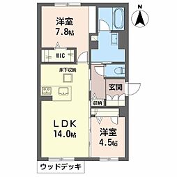 シャーメゾン ルプリュマージュ 2LDKの間取図画像