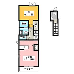 ロジュマンH 1LDKの間取図画像