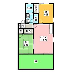 ロイヤルガーデンレクランD 2LDKの間取図画像