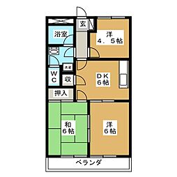 メゾンエクセル 3DKの間取図画像