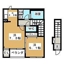 メゾン・テール  ｜ 岐阜県不破郡垂井町表佐（賃貸アパート1LDK・2階・42.04㎡） その2