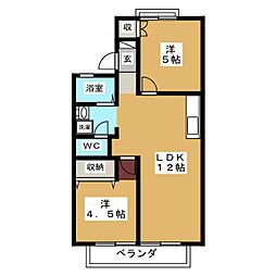 コーポゴトウフローラ1 2LDKの間取図画像