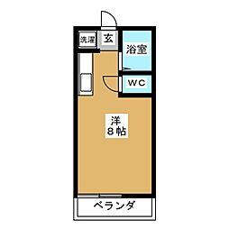 メゾンN ワンルームの間取図画像