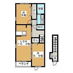 ノーヴァ 2LDKの間取図画像
