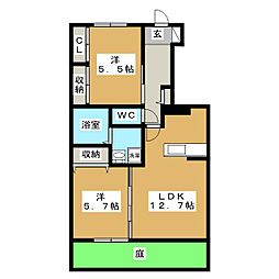 フォーラムワーゴ3 2LDKの間取図画像