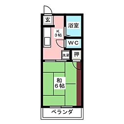 フォーブル平成 1Kの間取図画像