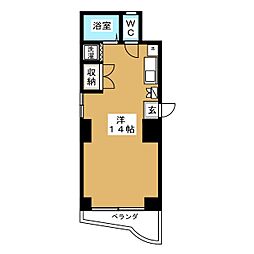高橋第3ビル ワンルームの間取図画像