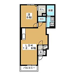 セレッソフローラーリア.C 1LDKの間取図画像