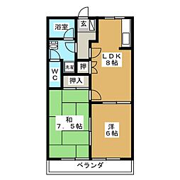サンガーデンセレス 2LDKの間取図画像