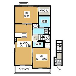 エアリー2 2LDKの間取図画像