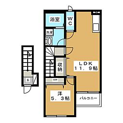 ドレサージュB 1LDKの間取図画像