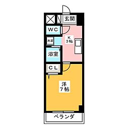 La・BauleSHOEI 1Kの間取図画像