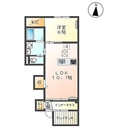 ベルメゾン笠縫の里 1LDKの間取図画像