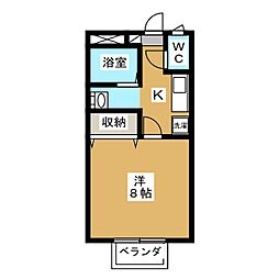 コーポパルパルS 1Kの間取図画像