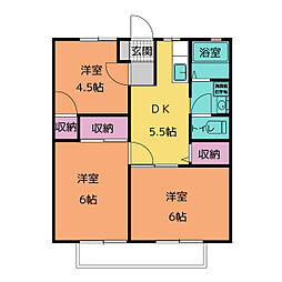パナハイツ大門 3DKの間取図画像