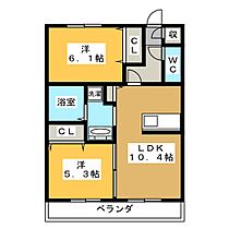 ヴィラ　グレンディール  ｜ 岐阜県各務原市那加石山町２丁目（賃貸アパート2LDK・3階・52.80㎡） その2