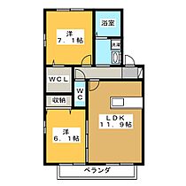 ソレイユ朝日  ｜ 岐阜県各務原市鵜沼朝日町４丁目（賃貸アパート2LDK・1階・59.54㎡） その2