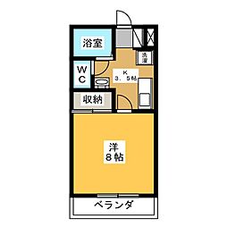 サン・グローリー1 1Kの間取図画像