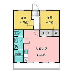メトロポリス3 2LDKの間取図画像