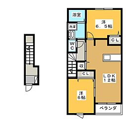 コリーヌ 2LDKの間取図画像