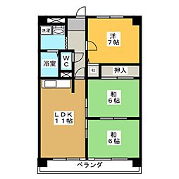 ソシア沢上 3LDKの間取図画像