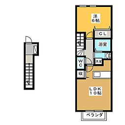 シャンテブリーズ 1LDKの間取図画像