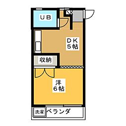 コーポ前野 1DKの間取図画像
