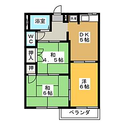 ドエルひかりA 3DKの間取図画像
