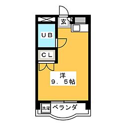 メゾン河合 ワンルームの間取図画像