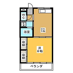 パティオ・M 1DKの間取図画像